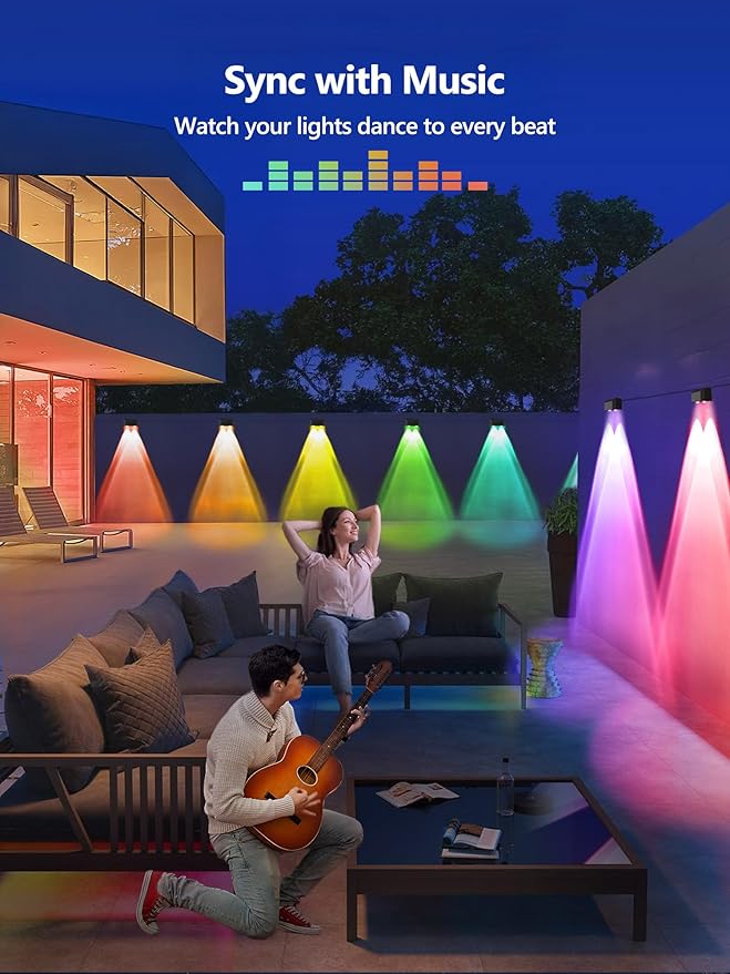 Brizled Smart Fence Lights, RGBCW Outdoor Deck Lights APP & Voice Controlled, Color-Changing Fence Lighting Music Sync Smart Outdoor Light IP65 Waterproof for Christmas Halloween Easter Lighting Decor