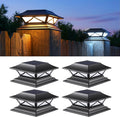 4-Pack Solar Fence Post Lights, Outdoor LED Caps