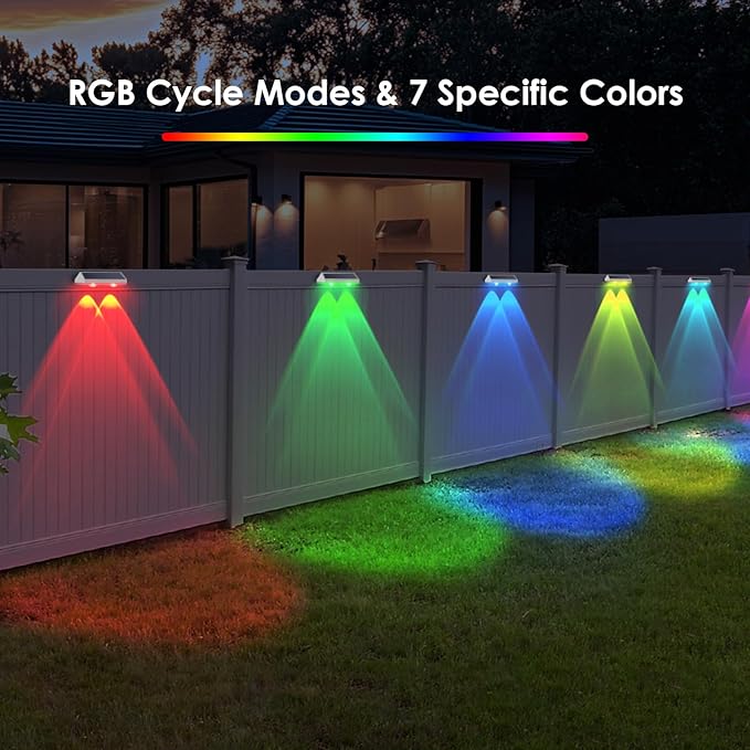 Sleek Solar Stair Lights 8-Pack, Multi-Color LED