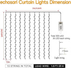 Outdoor String Lights, 8ft Warm White Waterproof LED