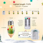5ft Christmas LED String Lights, Waterproof Timer Lights