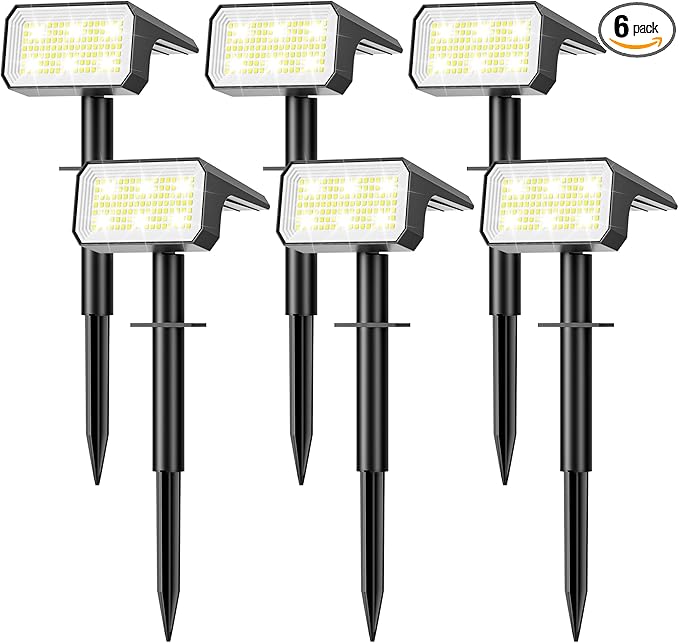 118 LED Solar Wall Spotlights 6-Pack, LED
