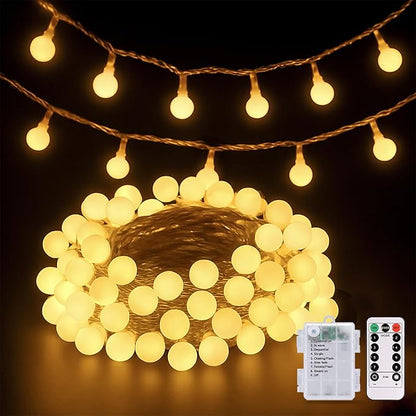 33ft Christmas LED String Lights, Waterproof Timer Lights