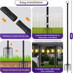 Heavy-Duty String Light Poles 2-Pack, 10ft Backyard