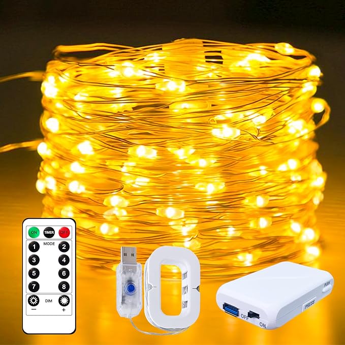16ft Christmas LED String Lights, Waterproof Timer Lights