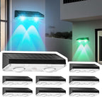 8-Pack Solar Gutter Lights, Waterproof LED