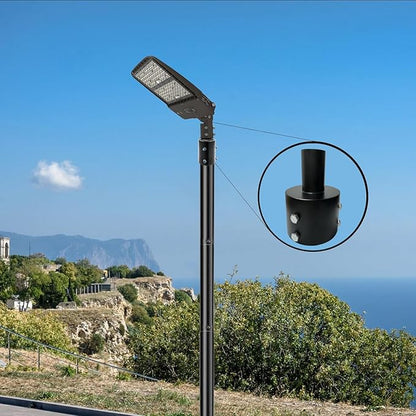 Slip Fitter Light Pole Adapter - for 5 inch Round Pole, 2 3/8 inch Round Tenon Adapter for Led Parking Lot Lights Shoebox Street Post Light Metal Outdoor Mount Bracket