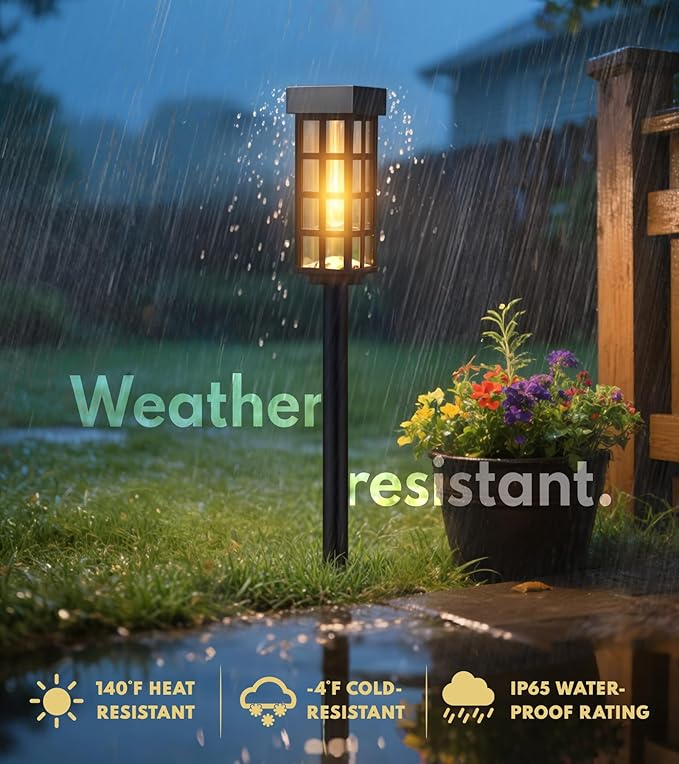 Solar Walkway Path Lights 8-Pack, IP65 Waterproof
