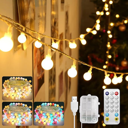 Outdoor String Lights, 33ft Warm White Waterproof LED