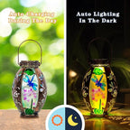 Decorative Dragonfly Solar Lanterns for Backyard, Waterproof LED