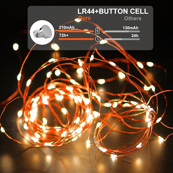 12-Pack 7ft Halloween LED String Lights, Waterproof Timer Lights