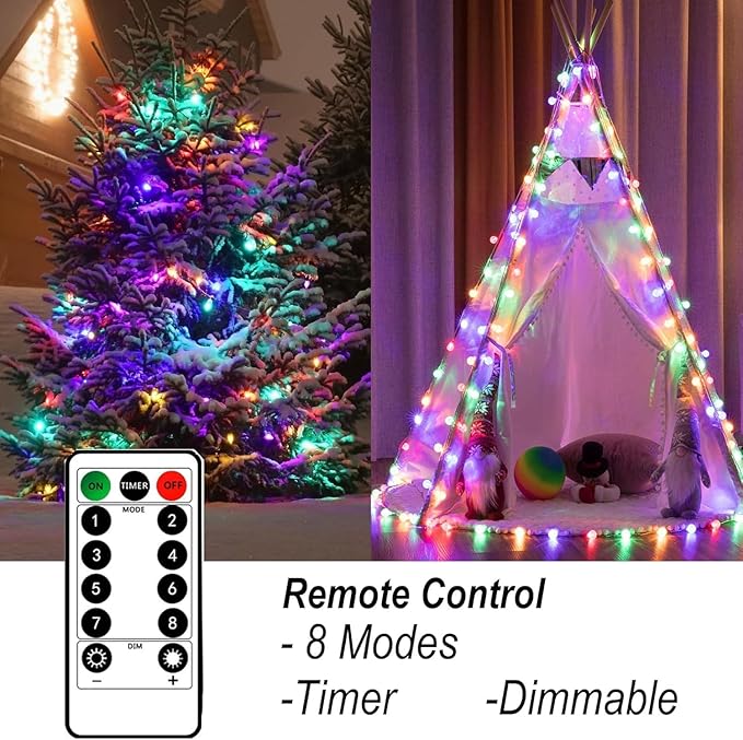 40 LED Christmas Twinkle Lights, 20ft Waterproof for Backyard
