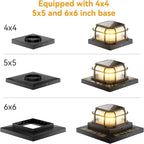 8-Pack Solar Post Cap Lights, Black Waterproof