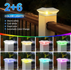 RGB Solar Fence Post Lights, Outdoor LED Caps