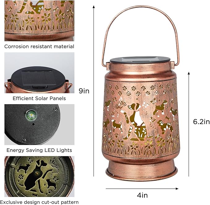 Solar Dog Lanterns, Backyard Hanging LED Decor