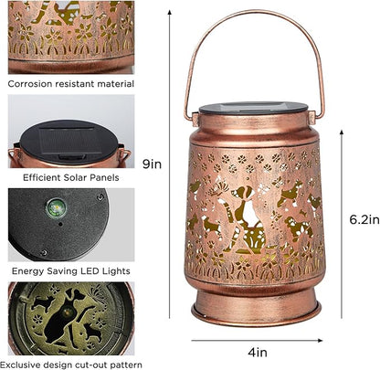 Dog Lovers Gift,Solar Lanterns Outdoor, Hanging Solar Lights Outdoor Waterproof with Stake, Dog Gifts for Women/Mom/Grandma/Father, Garden Deco,Christmas, Thanksgiving, Mother's Day,Holiday Gifts