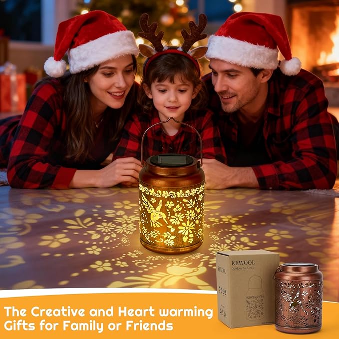 Hummingbird Solar Lanterns Outdoor Waterproof - Metal Hanging Hummingbird Solar Lights Graden Decor for Patio Yard Lawn Porch Pathway, Birthday Gifts for Women Mom Grandma