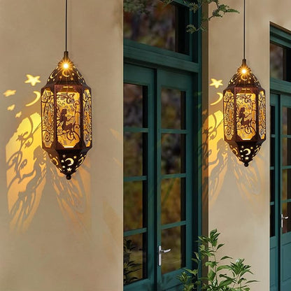 Go2garden 12.4" Solar Outdoor Lanterns Waterproof Garden Gifts Women, Moon Solar Outdoor Lights for Balcony,Backyard Porch Mothers Day Gifts for Mom, Grandma(2Pack, Red Copper)