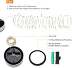 6-Pack Outdoor String Lights, Cool White Waterproof LED