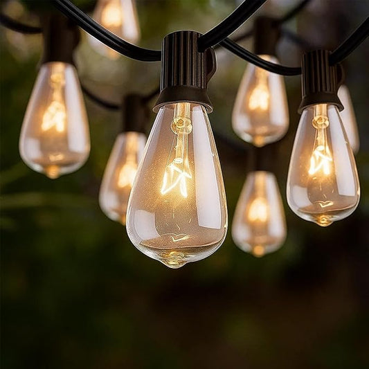 20Ft Outdoor String Lights,Edison Bulb String Lights with 22 Clear Edison Bulbs (2 Spare) UL Listed,Outdoor Patio Lights Waterproof for Outside Patio Backyard Party Deck Yard