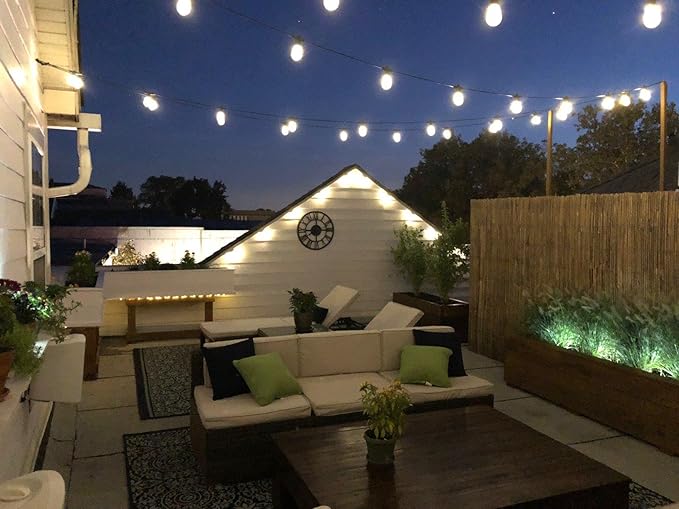 Outdoor String Lights, 27ft White Waterproof LED