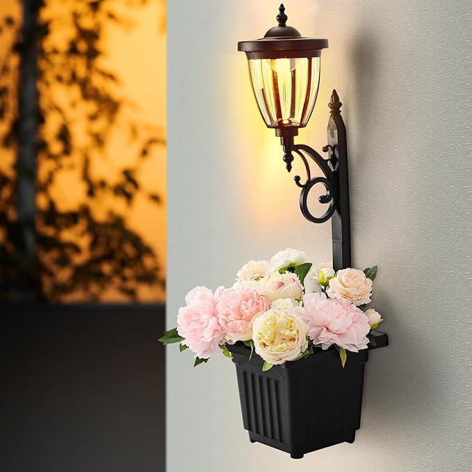 Sun-Ray Kambria Multi Function 2-Piece Set of Solar Lights with Posts, Ground Stakes, Planters, & Wall Mount Hardware, Outdoor Lights for Patio, Porch, Deck, Yard