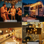 50 LED Christmas Twinkle Lights, 4ft Waterproof for Backyard