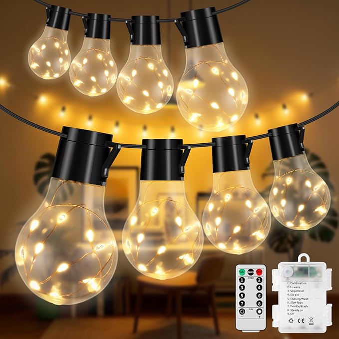 String Lights for Backyard, Waterproof LED