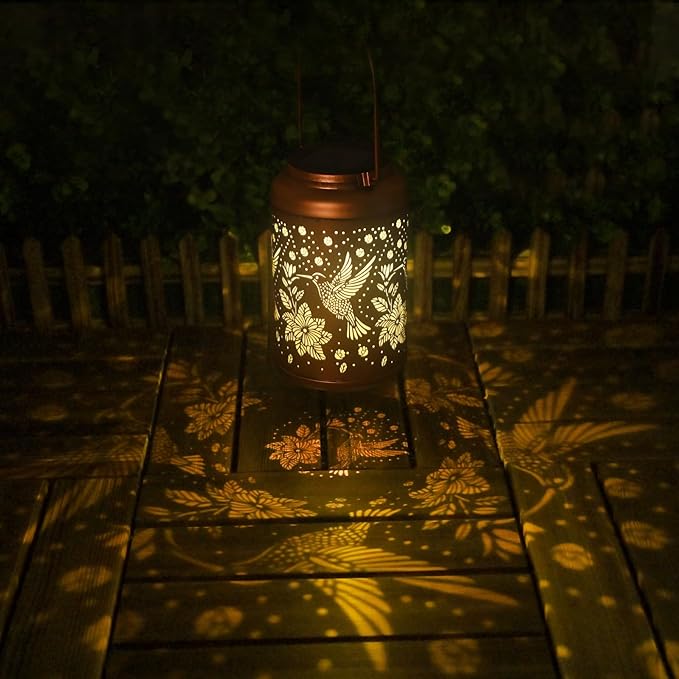 Mothers Day Gifts for Mom Grandma - Birthday Day Gifts for Women, Garden Decor Solar Lantern, Home Docor Solar Lamps, Hummingbird Solar Lights Outdoor Waterproof, Decorations Outside for Yard
