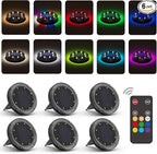 6-Pack Flat Solar Driveway Lights, Waterproof LED