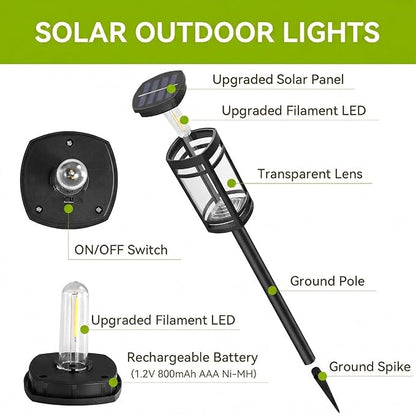 EXCMARK 16 Pack Solar Lights Outdoor Waterproof for Garden Pathway Walkway Driveway Yard Lawn Decorative Landscape Lighting. (Warm White Light, 16)