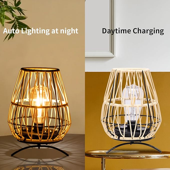 2PK Solar Lanterns Outdoor, Solar Hanging Lantern Lights with Stand Decorative Table Lamp for Garden Patio Courtyard Lawn