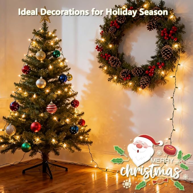 Christmas Fairy Lights 4-Pack, 18ft 50 LED Battery Twinkle Lights
