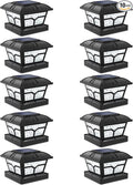10-Pack Warm White Solar Yard Post Lights, Outdoor LED Caps