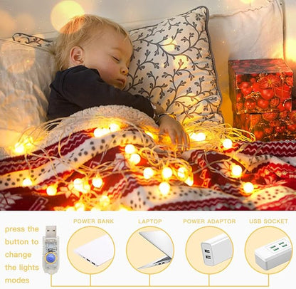 Christmas Backyard String Lights, 50 LED Waterproof