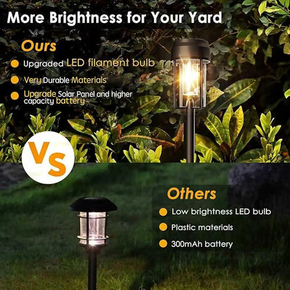 Solar Pathway Lights Outdoor, 8 Pack Bright Solar Path Lights IP65 Waterproof, Auto On/Off Outdoor Lighting 3200k for Yard Walkway Driveway Landscape Garden Decor
