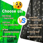 Outdoor String Lights, 8ft Green Waterproof LED