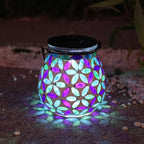 Mosaic Solar Lantern Set, Rustic Garden Lighting