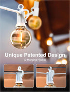 White Backyard String Lights, Weatherproof LED