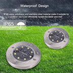 4-Pack White In-Ground Solar Lights, Flat LED Landscape