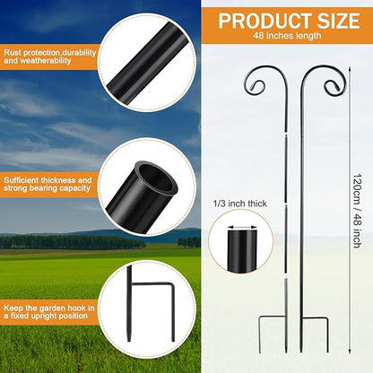 Heavy-Duty Shepherd's Hooks 6-Pack, 48" Garden