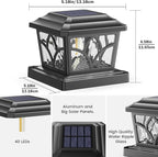 2-Pack Bright Solar Post Cap Lights for Patio, LED