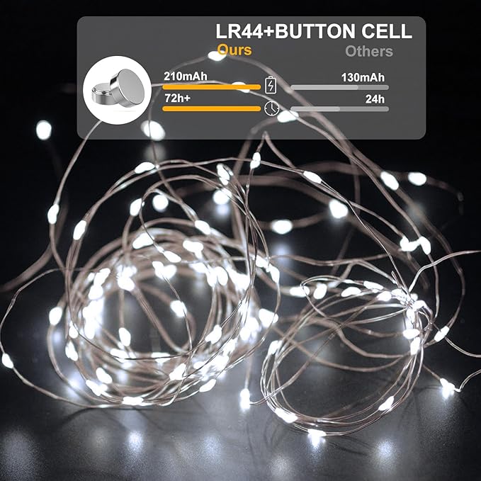 12-Pack 7ft Christmas LED String Lights, Waterproof Timer Lights