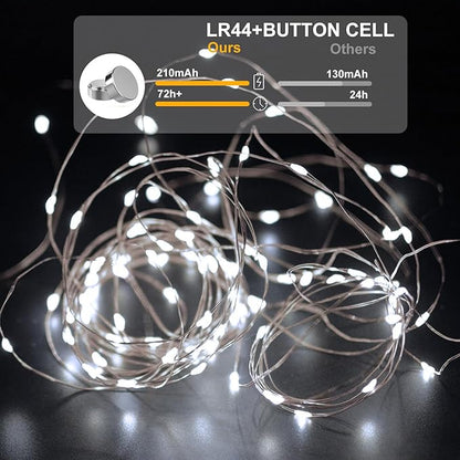 12-Pack 7ft Christmas LED String Lights, Waterproof Timer Lights
