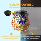 Mosaic Solar Lantern Set, Metal Yard Lighting