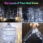 2-Pack Christmas String Lights, 200 LED Waterproof Twinkle Lights