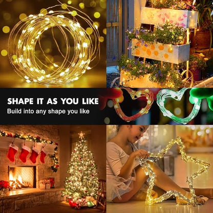 39ft Christmas LED String Lights, Waterproof Timer Lights