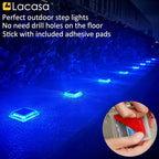 4-Pack Blue Wall Solar Lights, Waterproof LED