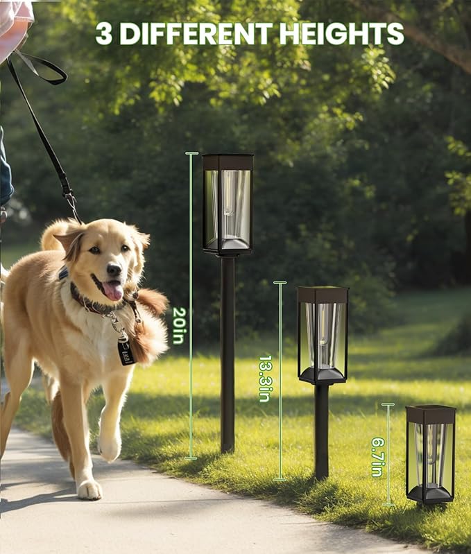 Solar Walkway Path Lights 8-Pack, IP65 Waterproof