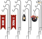12-Pack 35" Shepherd's Hooks, Heavy-Duty Garden Stakes